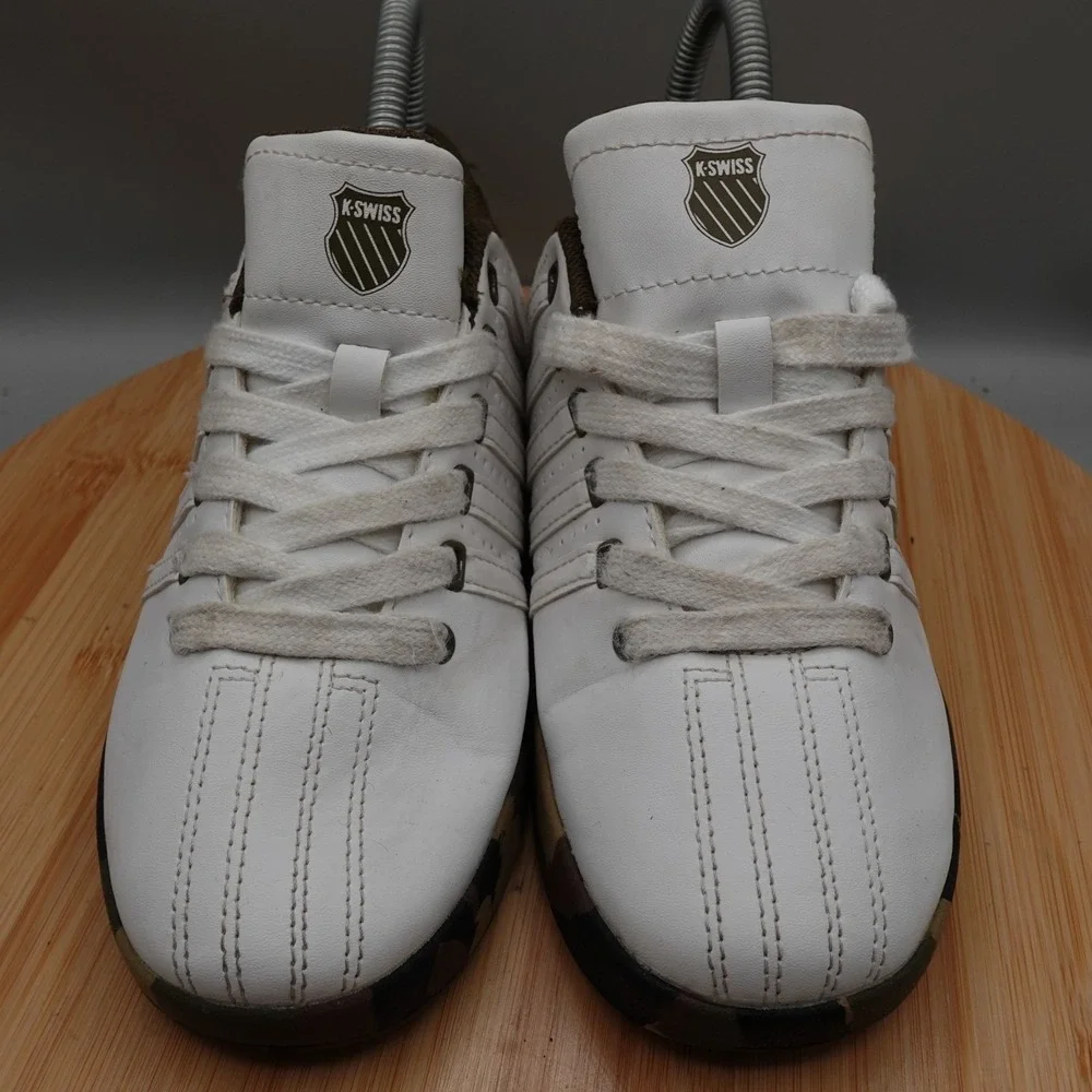 K-Swiss Boys/Mens Size 3.5 Womens 5‎ Court Style White Camo Shoes Low Top